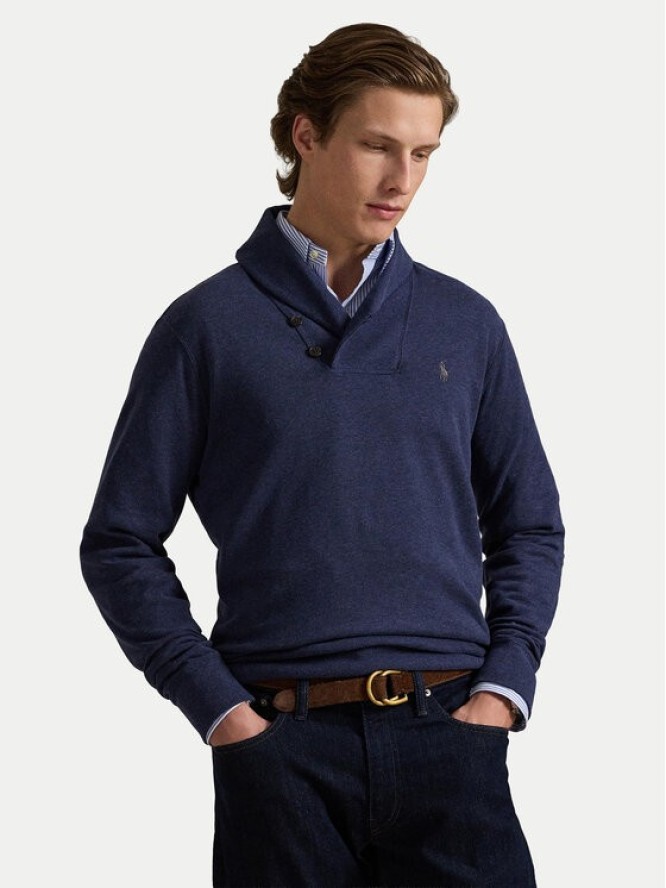 Polo Ralph Lauren Sweter 710877989001 Granatowy Regular Fit