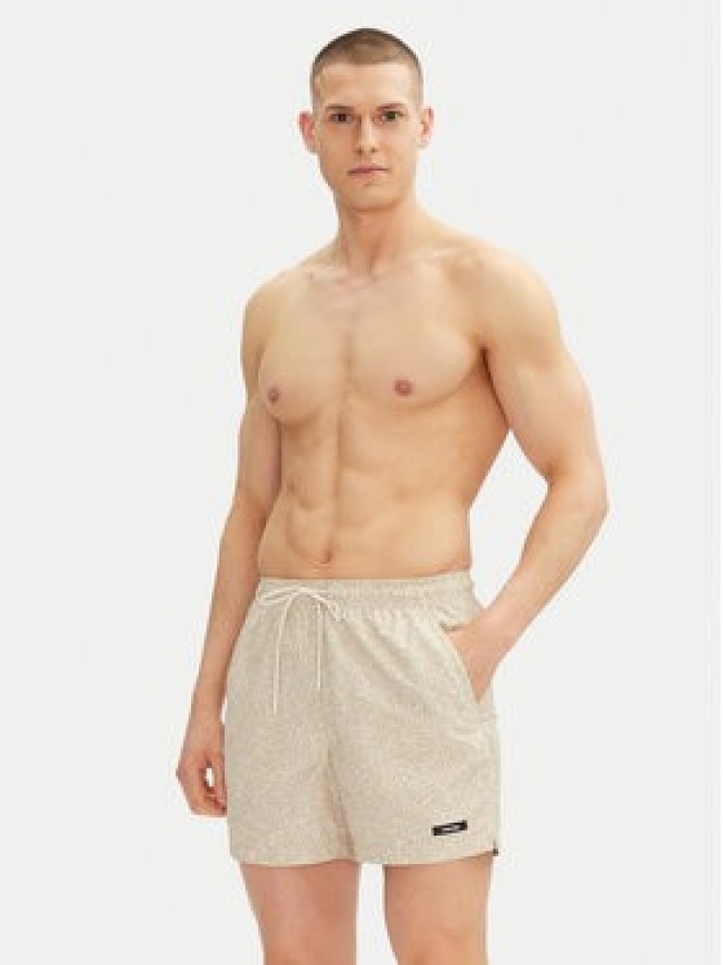 Calvin Klein Swimwear Szorty kąpielowe KM0KM01120 Beżowy Regular Fit