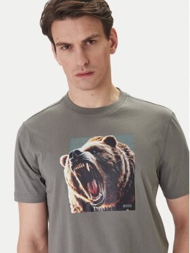 BOSS T-Shirt Dobermann 50558965 Szary Regular Fit