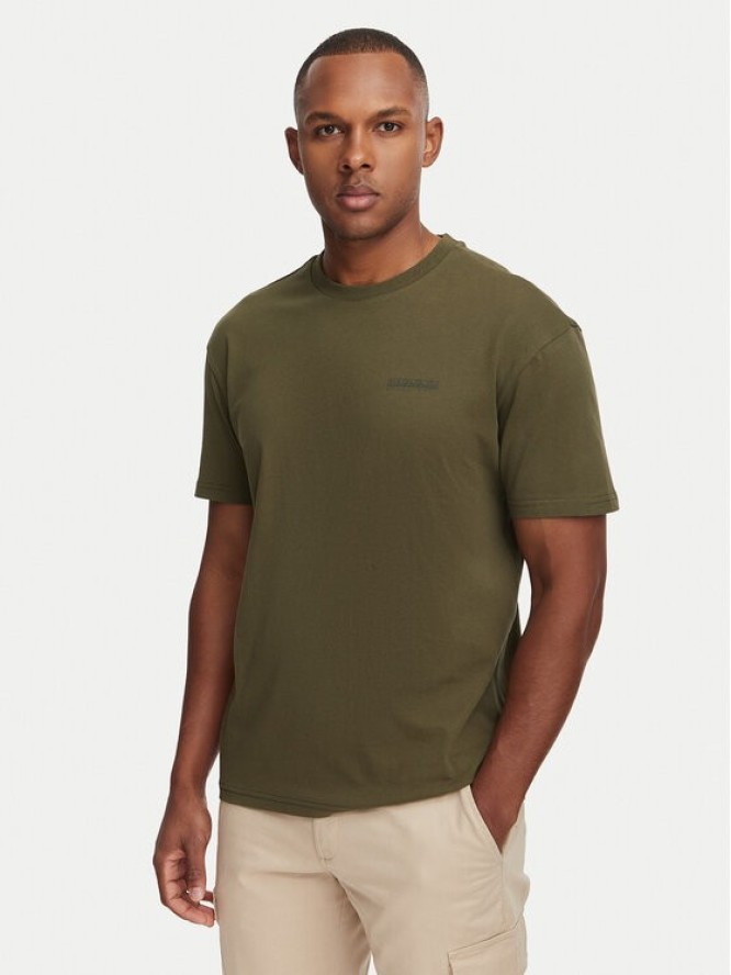 Napapijri T-Shirt Yourte NP0A8AU2 Zielony ciemny Relaxed Fit