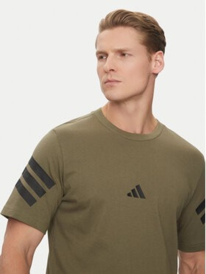 adidas T-Shirt Future Icons 3-Stripes JD4876 Zielony Regular Fit