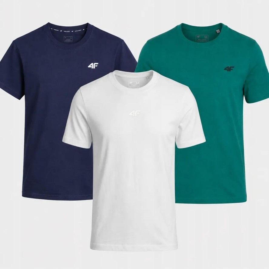 ZESTAW T-SHIRT MĘSKI 4F KOMPLET KOSZULEK 3PAK