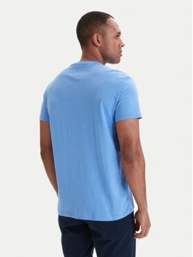 Tommy Jeans T-Shirt Linear Chest DM0DM21780 Niebieski Slim Fit