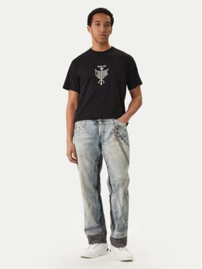 Versace Jeans T-Shirt 80GAHT14 Czarny Regular Fit