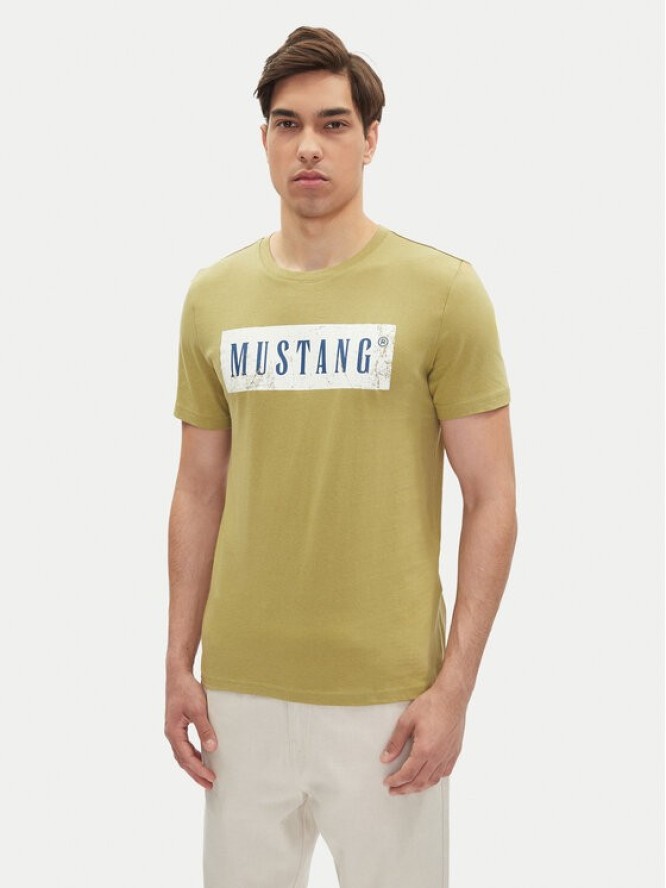 Mustang T-Shirt Austin 1016274 Zielony Regular Fit