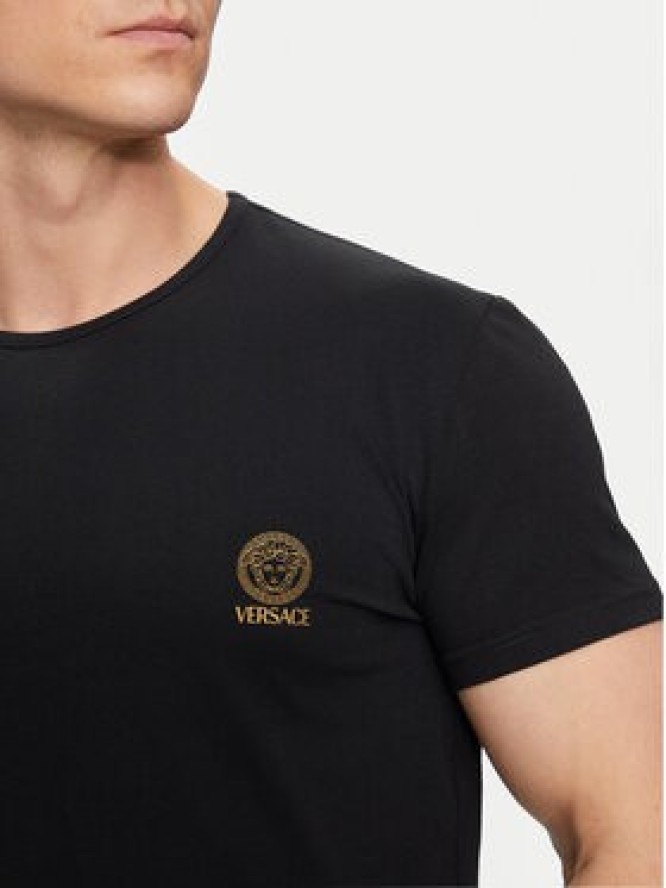 Versace T-Shirt Medusa AUU01005 Czarny Slim Fit