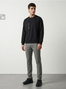 Bawełniane jeansy slim fit - zielony