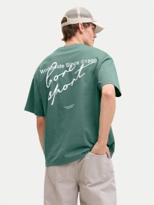 Jack & Jones T-Shirt Dust 12292982 Turkusowy Loose Leg