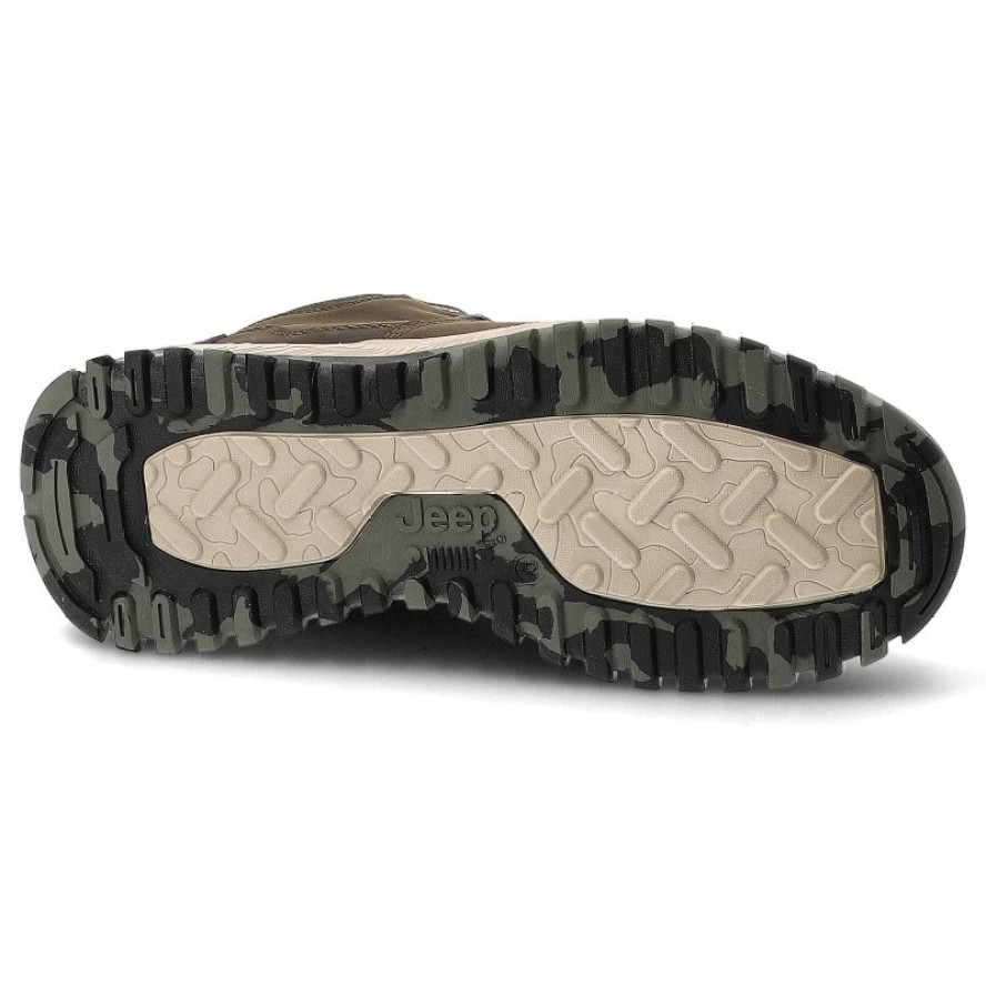 Brązowe Botki Jeep Modne Obuwie Męskie Military