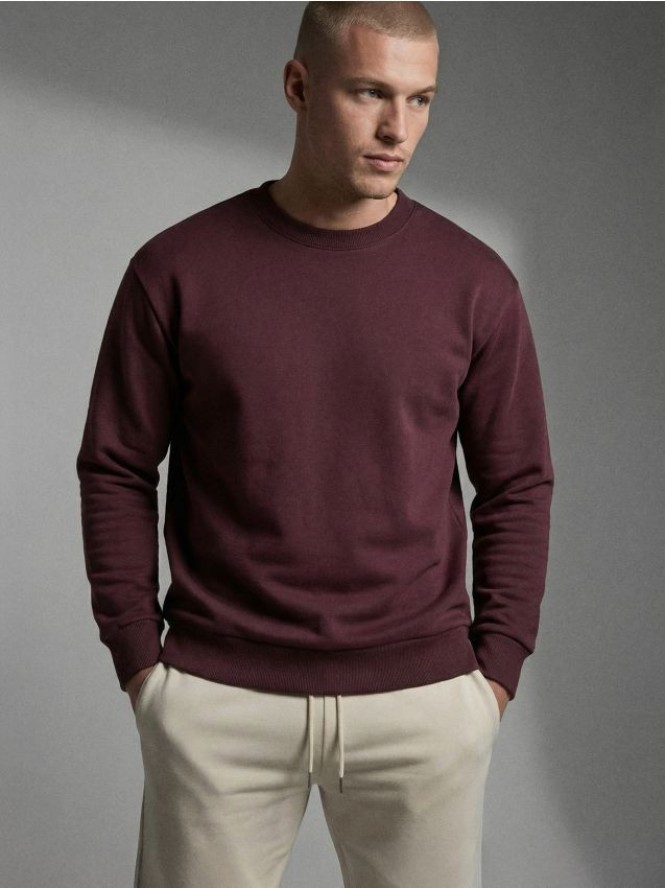 Bluza crewneck basic - bordowy