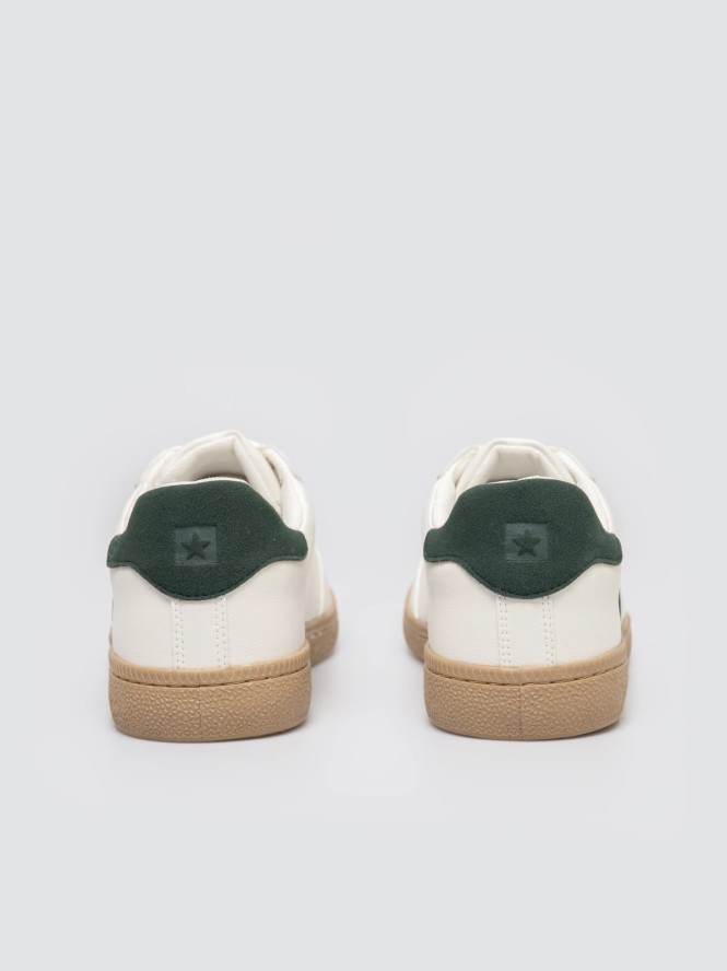 Sneakersy męskie ze skóry ekologicznej białe SS174081 101