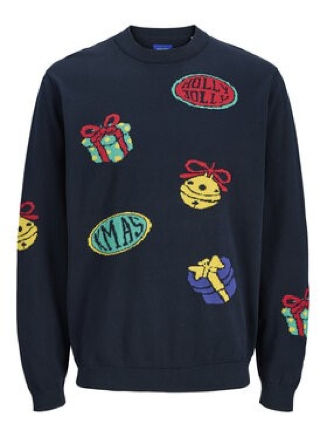 Jack & Jones Sweter Holiday 12287994 Granatowy Relaxed Fit