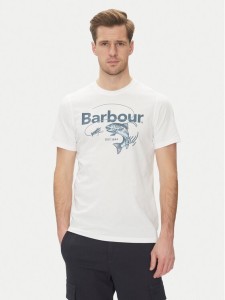 Barbour T-Shirt Lydd MTS1396WH11 Biały Tailored Fit