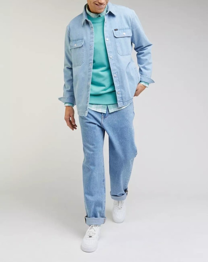 LEE WOBBLY SWS MĘSKA BLUZA KLASYCZNA LOGO L81MFW41 112330663