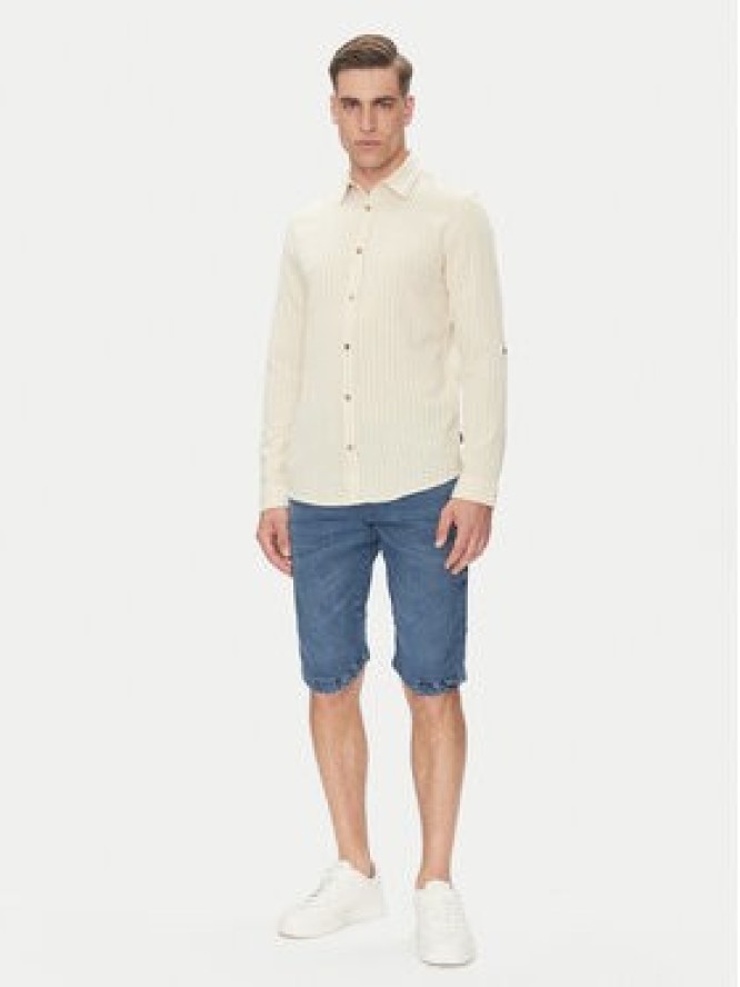 INDICODE Koszula Dikson 20-511 Beżowy Regular Fit