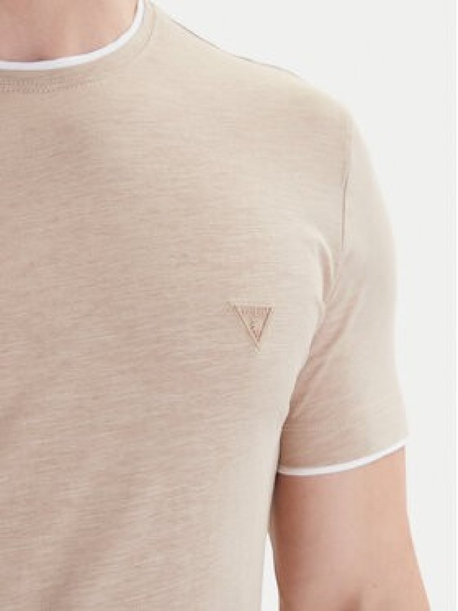 Guess T-Shirt F6GI06 K6XN4 Beżowy Slim Fit