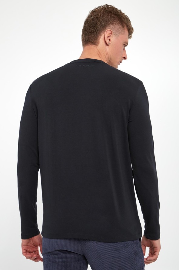 Longsleeve męski z logo KARL LAGERFELD