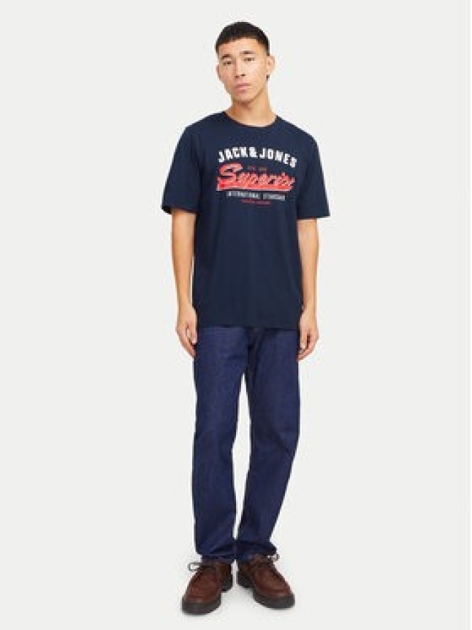 Jack & Jones T-Shirt Logo 12268267 Granatowy Standard Fit