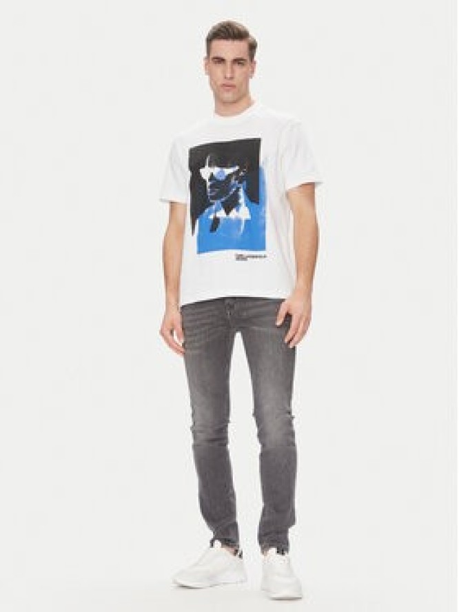 Karl Lagerfeld Jeans T-Shirt A2M17036 Biały Regular Fit