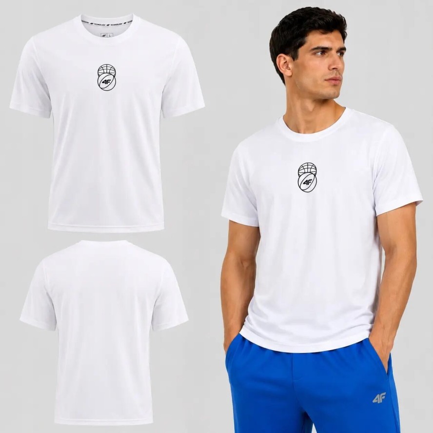 T-SHIRT MĘSKI 4F KOSZULKA SPORTOWA Z NADRUKIEM 1 BAWEŁNA M3328 SS26