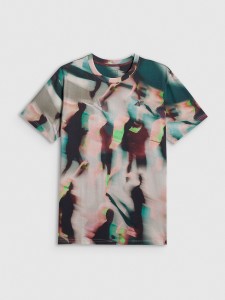 4F T-shirt regular z nadrukiem męski - multikolor XL