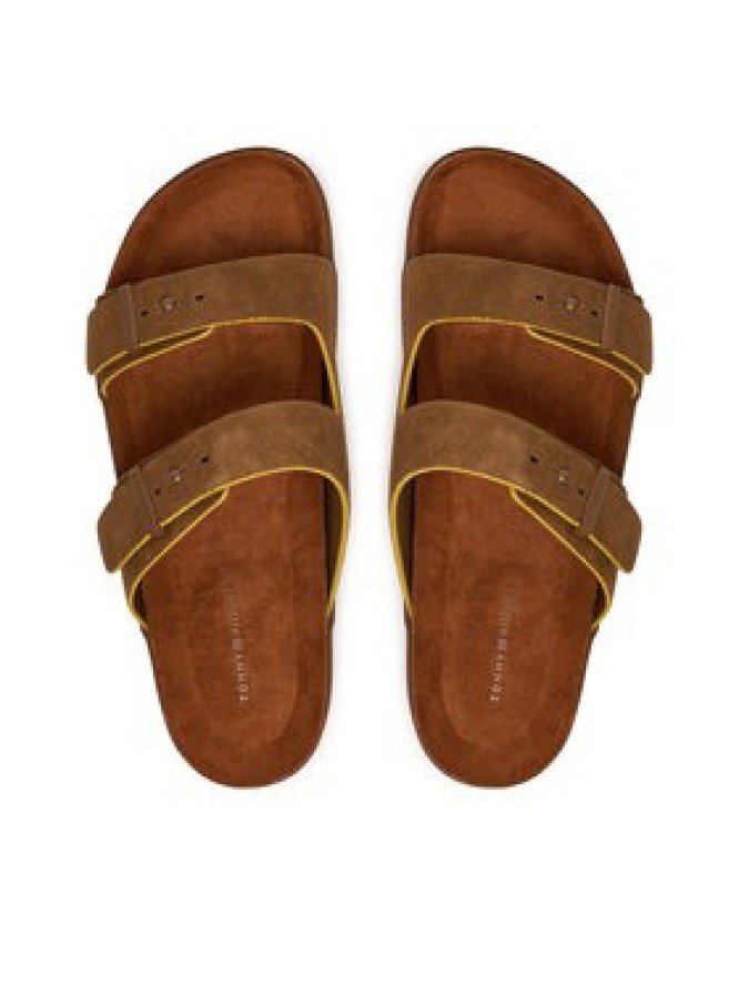 Tommy Hilfiger Klapki Cork Adjustable Suede Sandal FM0FM05869 Brązowy