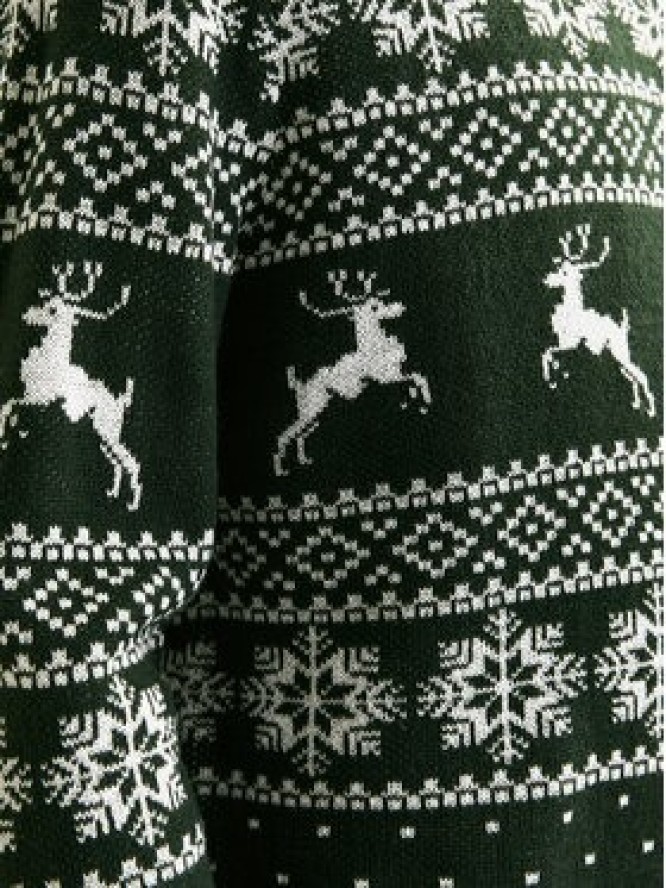 Jack & Jones Sweter Xmas Gabriel 12266118 Zielony Regular Fit