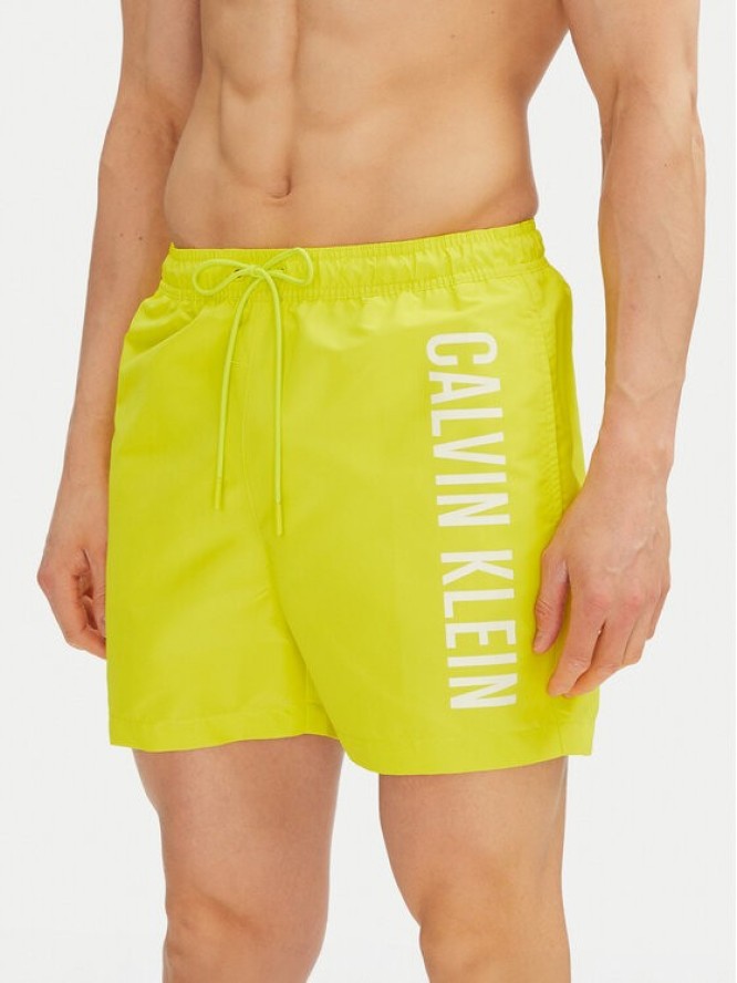 Calvin Klein Swimwear Szorty kąpielowe KM0KM01092 Żółty Regular Fit