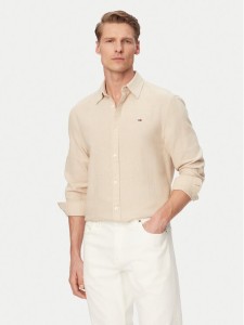 Tommy Jeans Koszula DM0DM22761 Beżowy jasny Regular Fit