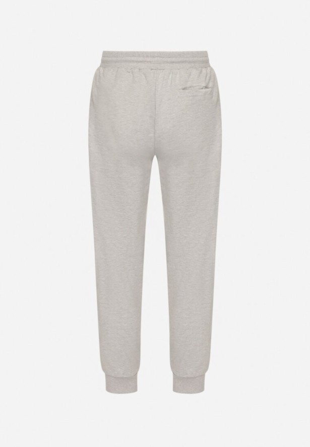 Jasnoszare Spodnie Dresowe ze Ściągaczami z Bawełną Paladira