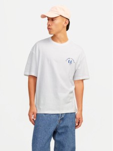 Jack & Jones T-Shirt Jorfrutti 12256926 Biały Wide Fit