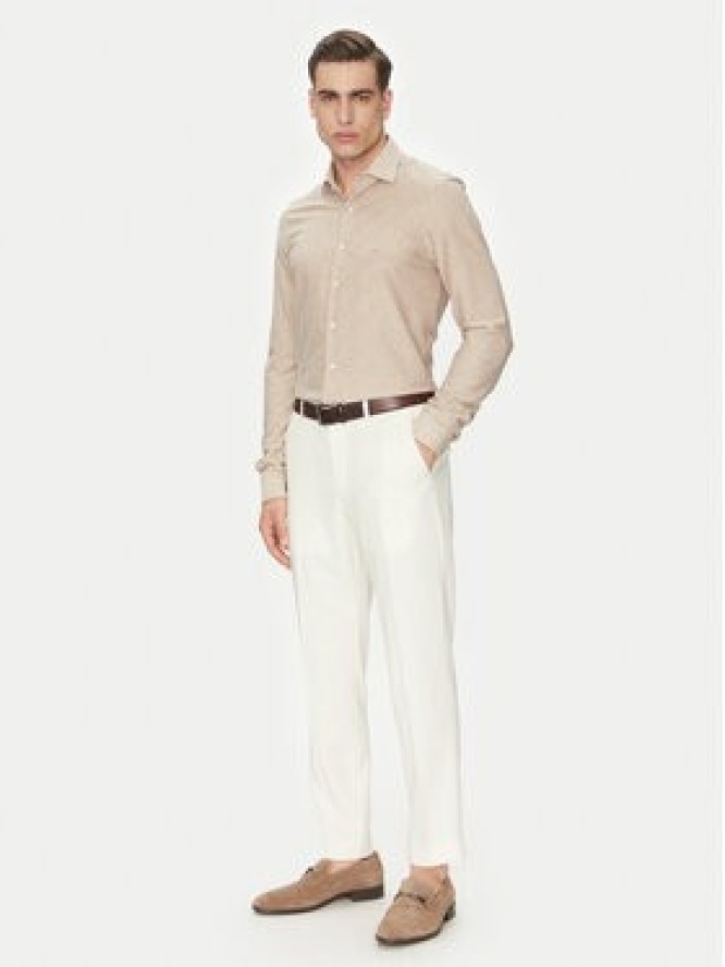 Michael Kors Koszula MK0DS01538 Beżowy Slim Fit