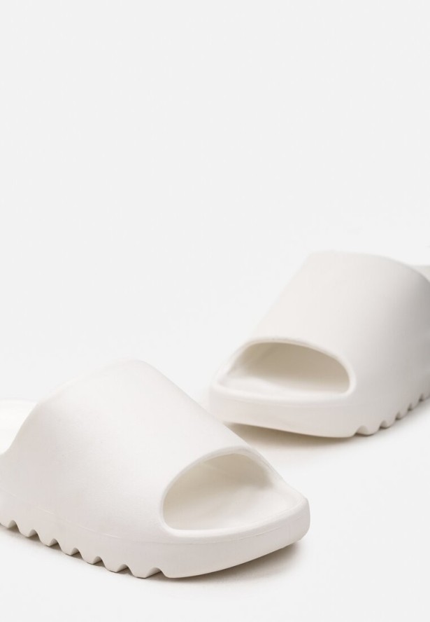 Białe Klapki z Pianki z Szerokim Paskiem Benihs