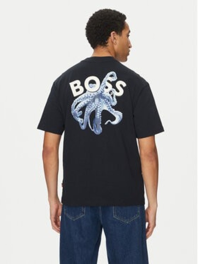 BOSS T-Shirt Numbers 50540520 Granatowy Relaxed Fit