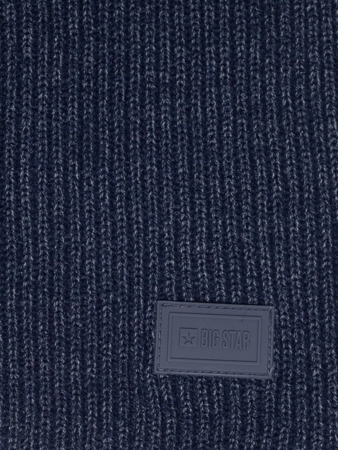 Szalik męski z kolorowym akcentem granatowy Wandegors 404