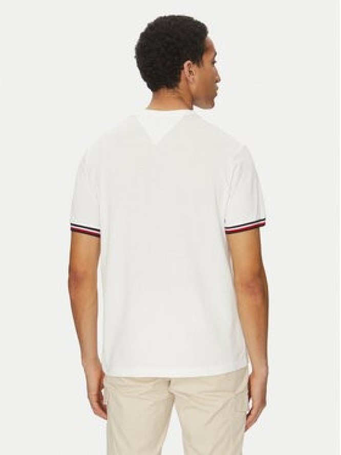 Tommy Hilfiger T-Shirt Global Stripe MW0MW38630 Biały Regular Fit