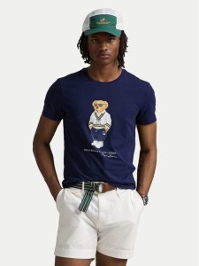 Polo Ralph Lauren T-Shirt 710973137003 Granatowy Slim Fit