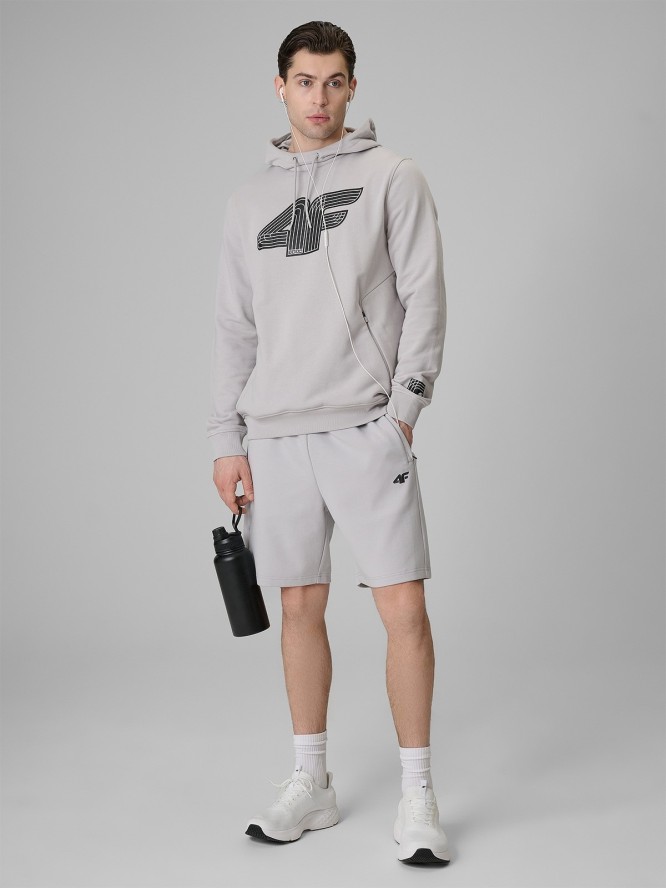 4F Bluza dresowa regular z kapturem męska - szara XL