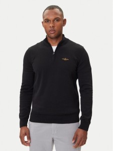 Aeronautica Militare Sweter 252MA1578UL00506 Czarny Regular Fit