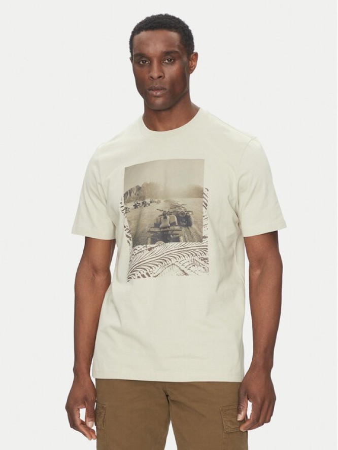 BOSS T-Shirt Te_Dunetrace 50539187 Beżowy Regular Fit