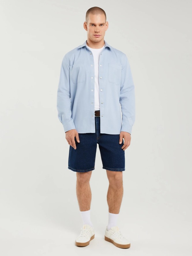 Koszula męska typu worker niebieska Gowis 401