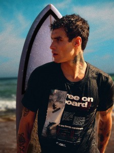 4F T-shirt regular z nadrukiem męski - czarny XL