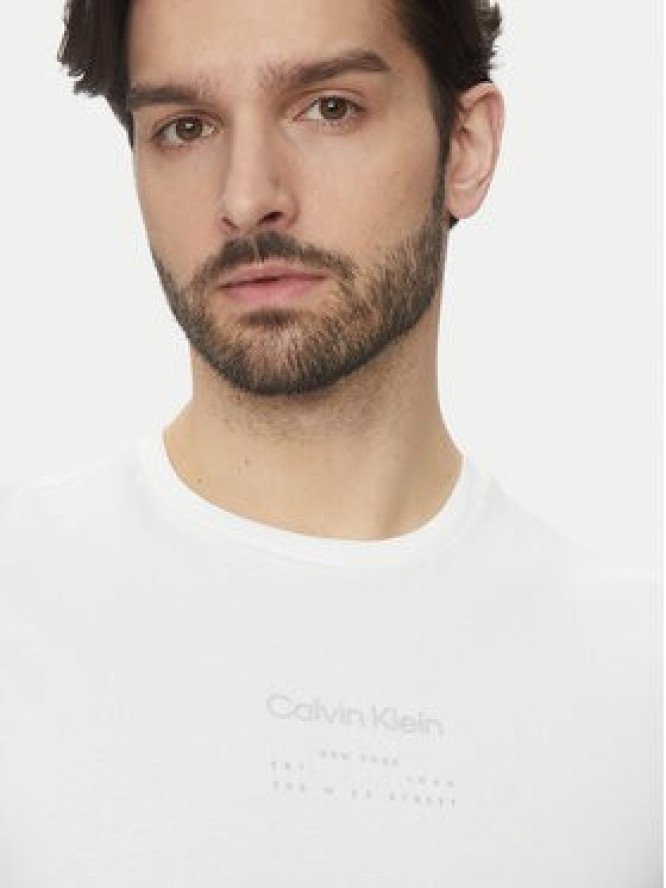 Calvin Klein T-Shirt Editorial Logo K10K114172 Biały Regular Fit