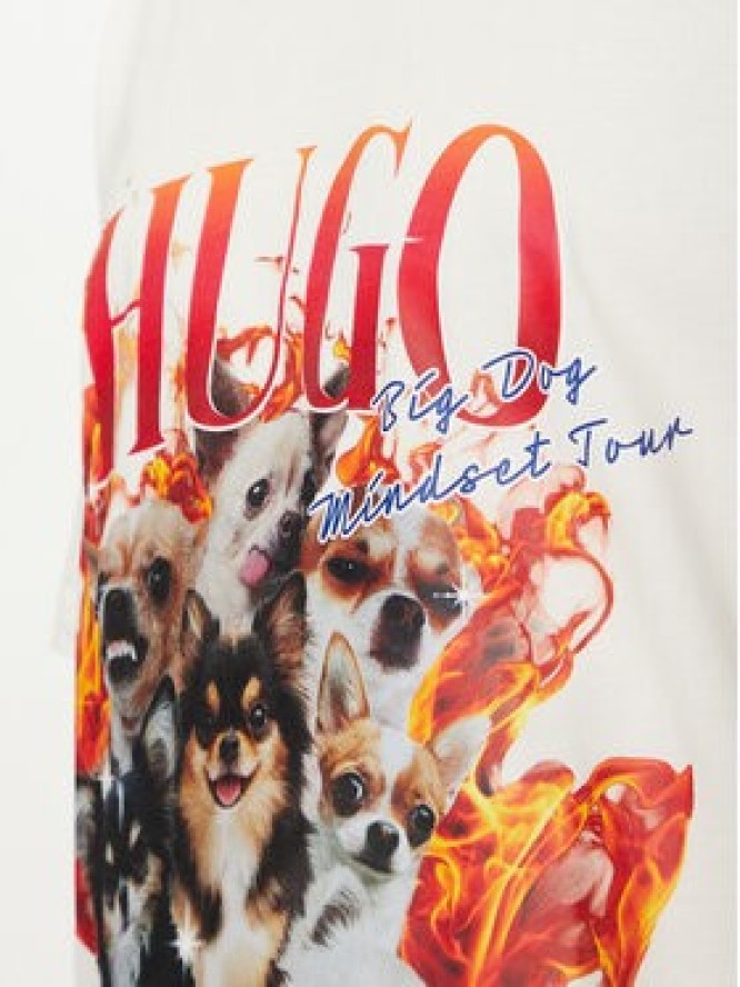 HUGO T-Shirt Dugie 50538259 Écru Oversize