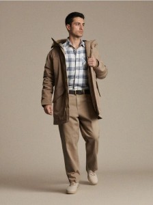 Spodnie wide leg - brązowy