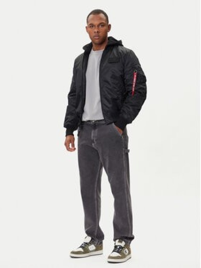 Alpha Industries Kurtka bomber MA-1 Zip Hood Back Print 128113 Czarny Regular Fit