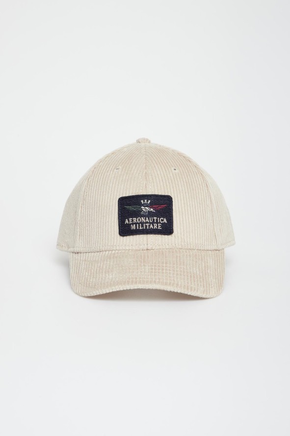 Czapka z daszkiem męska sztruksowa AERONAUTICA MILITARE