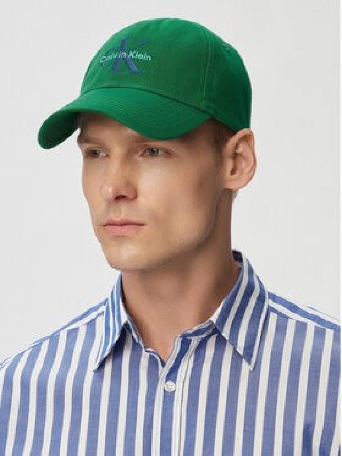 Calvin Klein Czapka z daszkiem Monologo Embroidery Baseball Cap LV04G5004G Zielony
