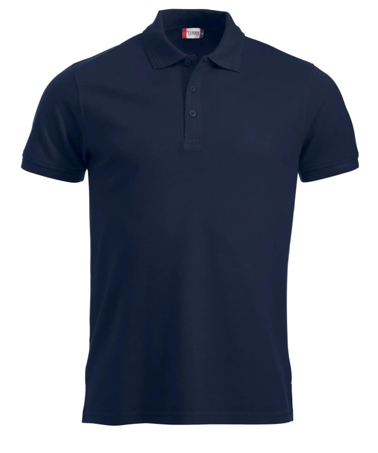 clique Polo Manhattan z prążkami jaquard — dark navy