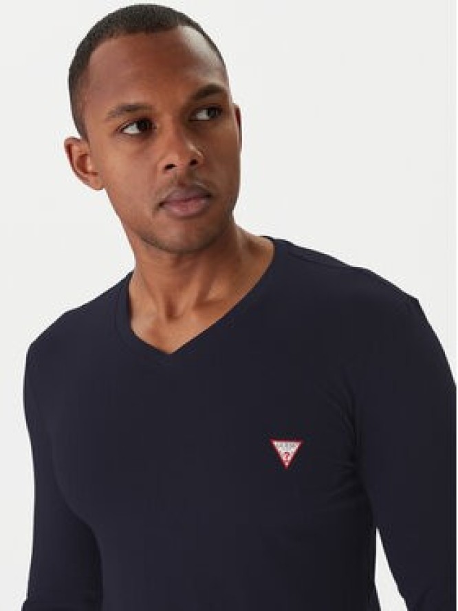 Guess Longsleeve M2YI08 J1314 Granatowy Slim Fit